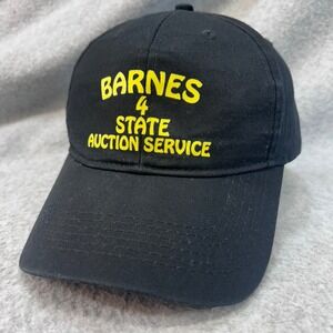 Barnes 4 State Auction Service Mens Black Big X Hat Adjustable OSFM